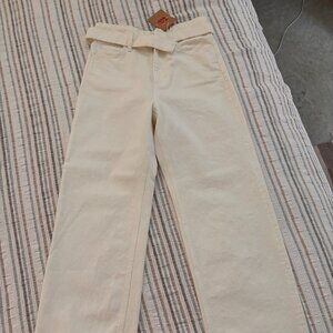 Reformation High-Waisted White Jeans